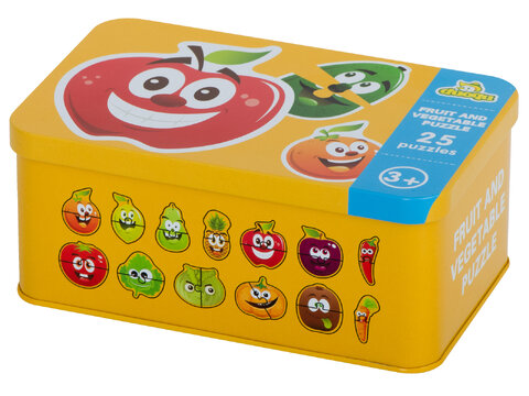 Puzzle układanka w puszce dla dzieci owoce i warzywa 25 elementów