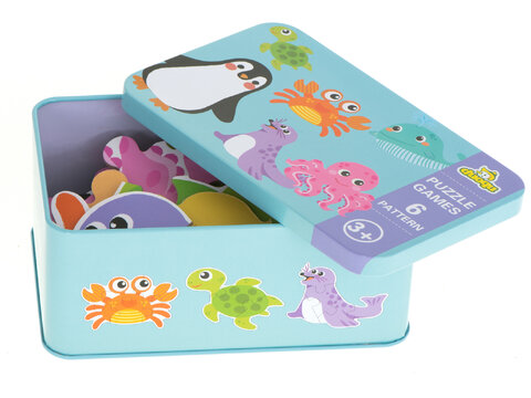 Puzzle układanka w puszce dla dzieci zwierzątka morskie 25 elementów