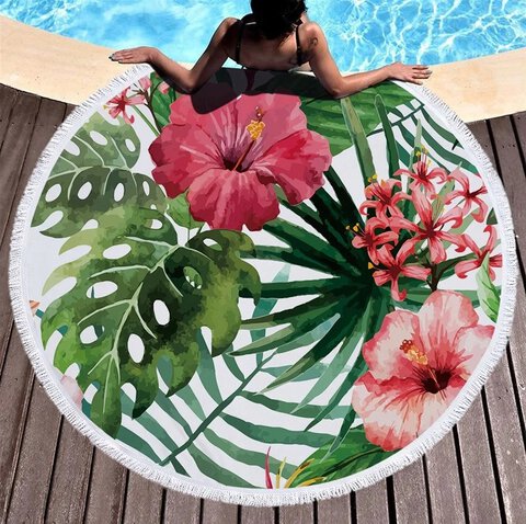 Ręcznik plażowy okrągły Boho Flaming 150cm