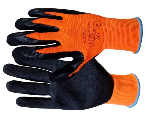 Rękawiczki ogrodowe pomarańczowo-czarne rozmiar 8