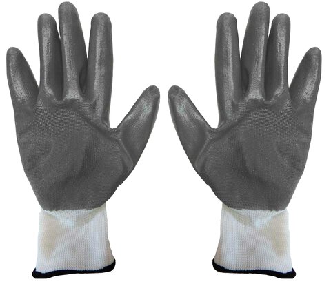 Rękawiczki ogrodowe powlekane szarym nitrylem rozmiar 8
