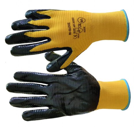 Rękawiczki ogrodowe żółto-czarne rozmiar 9