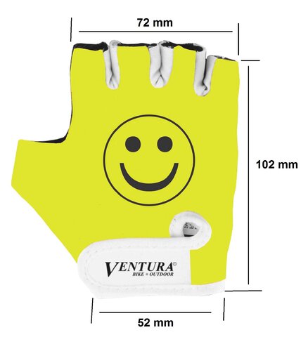 Rękawiczki rowerowe Ventura dziecięce S NEON żółte z uśmiechem