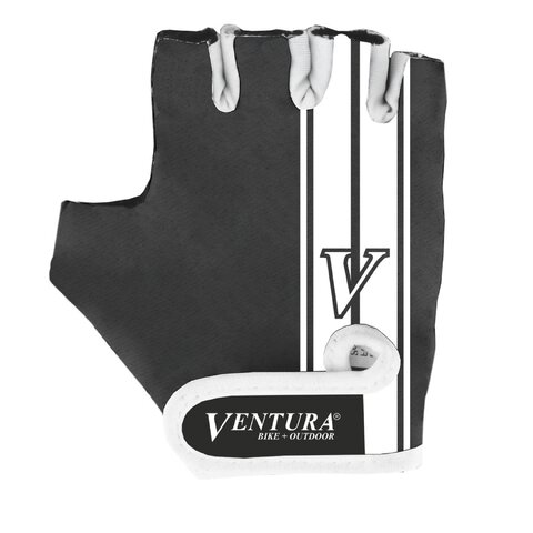 Rękawiczki rowerowe Ventura dziecięce S czarne z białymi pasami