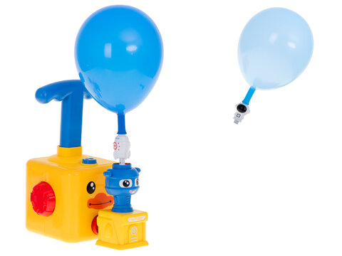 Wyrzutnia balonów z pompką, balonami i pojazdami aerodynamicznymi kaczka