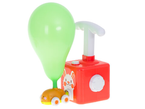 Wyrzutnia balonów z pompką, balonami i pojazdami aerodynamicznymi królik