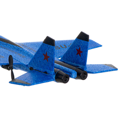 Myśliwski samolot RC SU-35, odrzutowiec FX820 ze styropianu niebieski