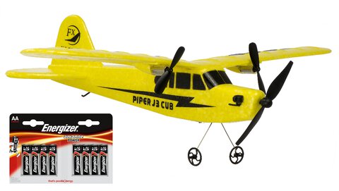 Samolot RC zdalnie sterowany Piper J-3 CUB + Baterie alkaliczne Energizer Alkaline Power LR6/AA