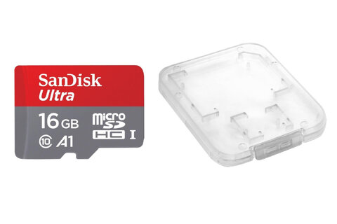 SanDisk karta pamięci microSDHC dla Androida 16 GB klasa 10 98 MB/s UHS-I + adapter + opakowanie na SD i MicroSD