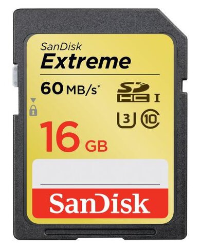 SanDisk SDHC 16GB Extreme 400x (60MB/s) UHS-I U3 class 10