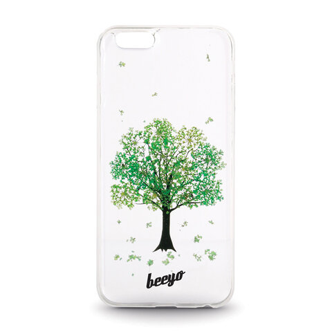 Silikonowa nakładka etui beeyo Blossom do iPhone 6/6s transparentna + wiosenna zieleń