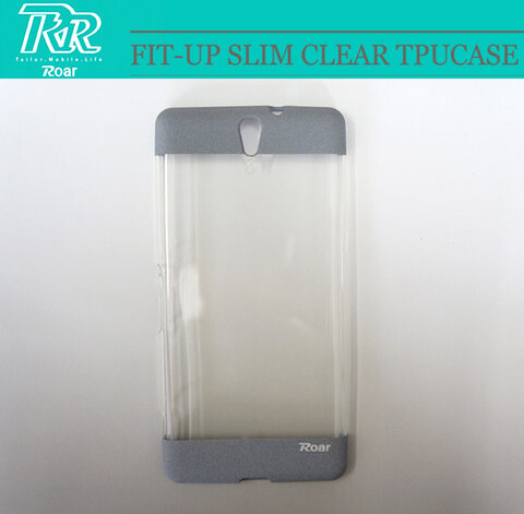 Silikonowa nakładka Roar Fit UP Clear do Apple iPhone 6 / 6S transparentna + szara