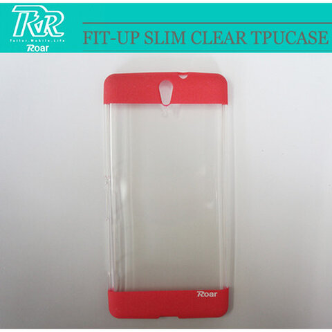 Silikonowa nakładka Roar Fit UP Clear do LG G4 transparentna + różowa