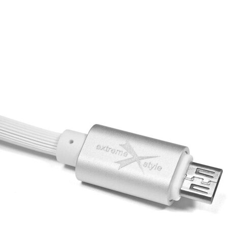 Silikonowy kabel micro USB eXtreme 100cm biały (blister)