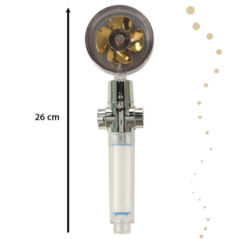 Słuchawka prysznicowa z turbiną złota 26 cm
