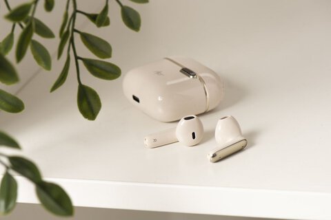 Słuchawki bezprzewodowe / bluetooth Stereo TWS ART AP-TW-B4W + stacja dokująca ze złączem typ C białe