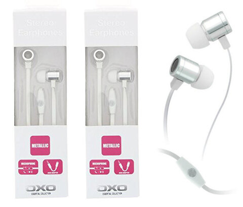 Słuchawki OXO XHSST35MENI6 biało - srebrne 1.2m jack (2 sztuki)