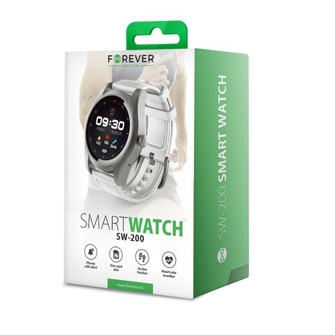 Smartwatch SIM Forever SW-200 srebrno-biały