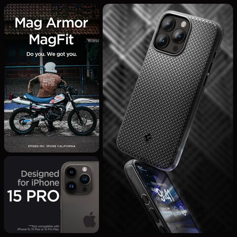 Etui Spigen MAG ARMOR (MagSafe) do IPhone 15 Pro czarne