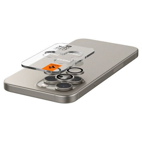 SPIGEN osłona aparatu OPTIK.TR ”EZ FIT” 2-pack do IPHONE 14 Pro / Pro Max / 15 Pro / Pro Max natural titanium