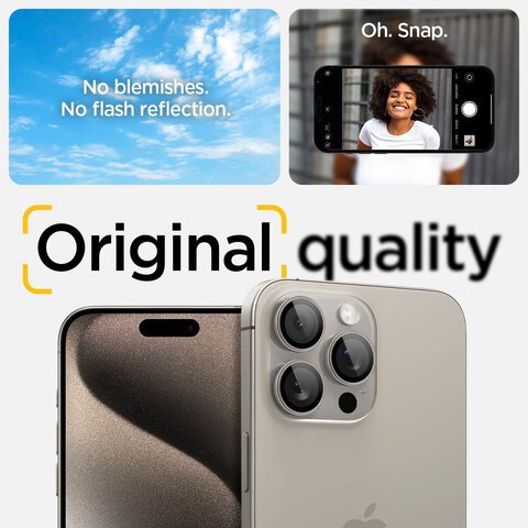 SPIGEN osłona aparatu OPTIK.TR ”EZ FIT” 2-pack do IPHONE 14 Pro / Pro Max / 15 Pro / Pro Max natural titanium