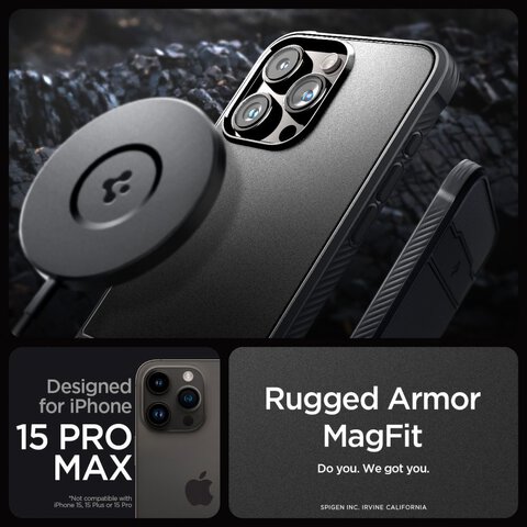 Etui Spigen RUGGED MAG ARMOR MAG (MagSafe) do IPhone 15 Pro Max czarne