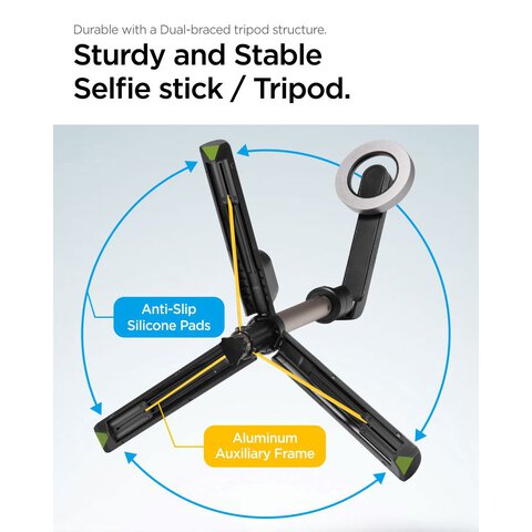 Spigen selfie stick S570W tripod MagSafe z Bluetooth czarny