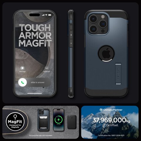 Etui Spigen TOUGH ARMOR MAG (MagSafe) do IPhone 15 Pro stalowy niebieski