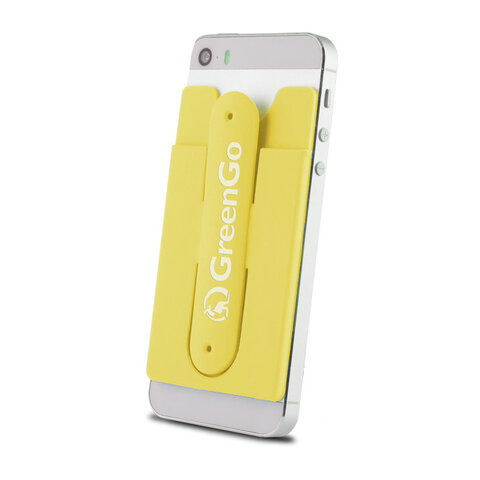 Stojak podstawka do smartfona Silicon Stand Kieszonka GreenGo żółta
