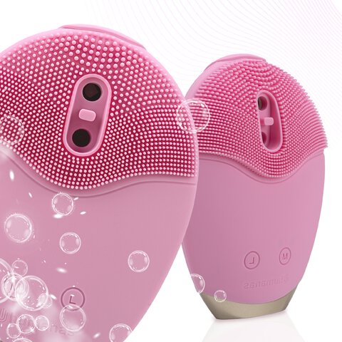 Szczoteczka soniczna do pielęgnacji twarzy Humanas Aura Foam - różowa