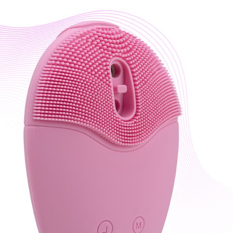 Szczoteczka soniczna do pielęgnacji twarzy Humanas Aura Foam - różowa