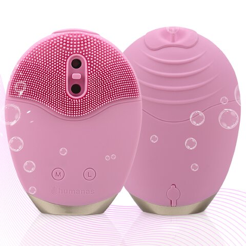 Szczoteczka soniczna do pielęgnacji twarzy Humanas Aura Foam - różowa
