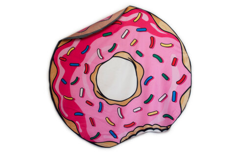 Szybkoschnąca mata plażowa różowy donut 135cm 
