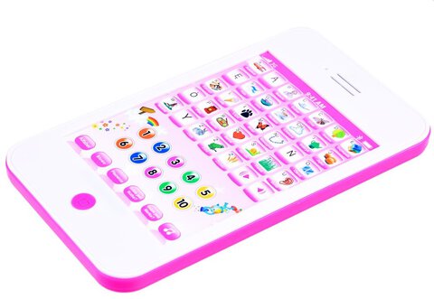 Edukacyjny tablet dla dzieci do nauki literek i cyferek różowy