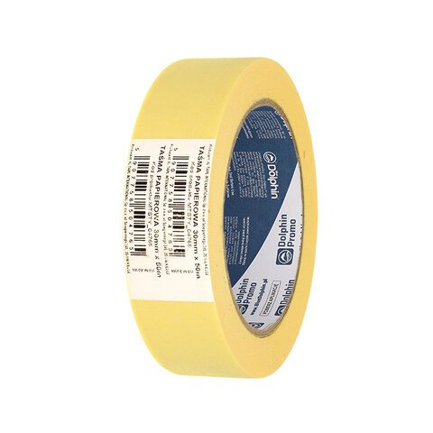 Taśma papierowa żółta 30mmx50m Blue Dolphin