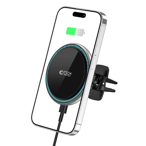 TECH-PROTECT A2 MAGNETIC MAGSAFE VENT CAR MOUNT WIRELESS CHARGER 15W BLACK