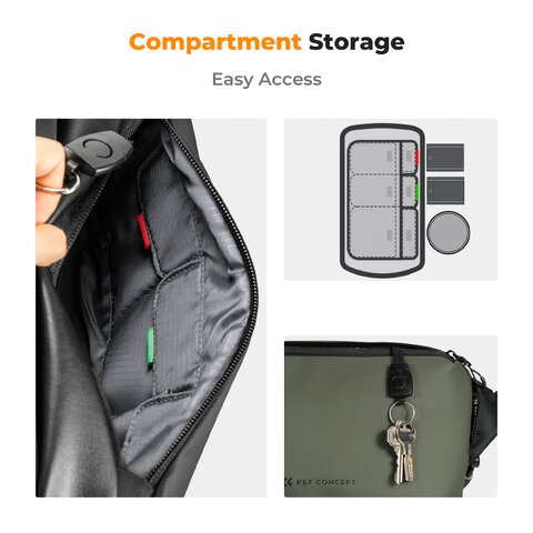 Torba fotograficzna K&F Concept Alpha Sling Bag 10 l - ciemnozielona