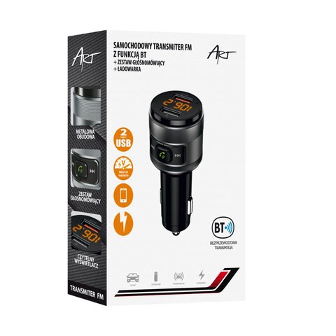 Transmiter FM MP3 z bluetooth 5.0 + + 2xUSB A QC3.0 ART FM-57
