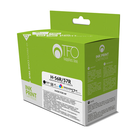 Tusze TFO HP-56 HP-57 (H-56R+H-57RH) do HP DeskJet 450, DeskJet 5652,  OfficeJet 4110