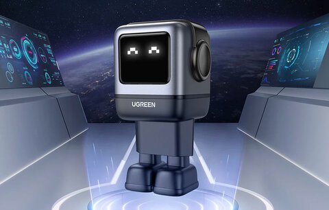 Ugreen Nexode RG Robot GaN CD361 25685B 65W szybka ładowarka sieciowa z 2 gniazdami USB-C PD oraz USB