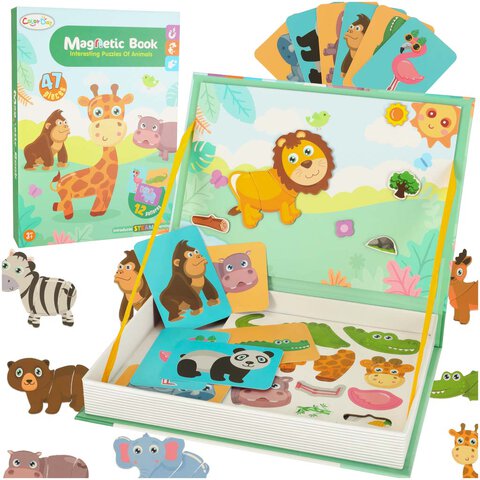 Puzzle magnetyczne - Zwierzęta Safari 47 elementów