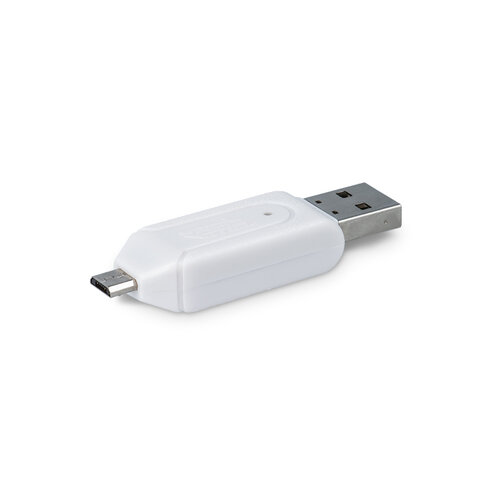 Forever czytnik kart microSD i SD USB + microUSB biały OTG