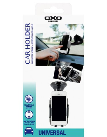 Uniwersalny uchwyt samochodowy OXO classic collection 2w1 na szybę / na kratkę 5,5-8,3 cm