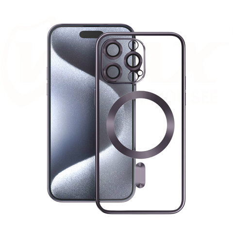 Vmax nakładka Electroplating Mag TPU do iPhone 15 Plus 6,7" fioletowa