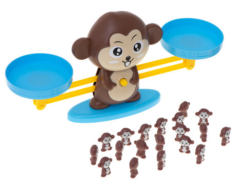 Edukacyjna waga szalkowa do nauki liczenia małpka 
