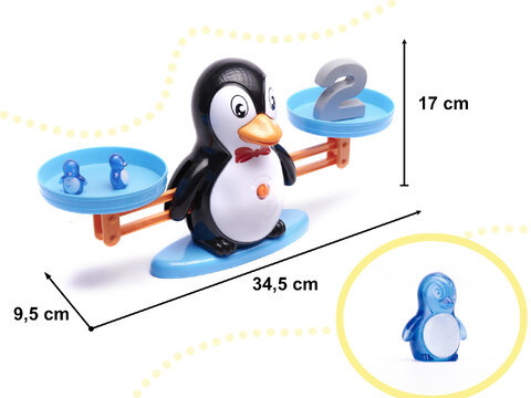 Edukacyjna waga szalkowa do nauki liczenia pingwin