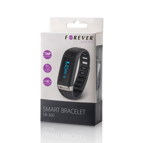Wielofunkcyjna opaska dla aktywnych Forever Smart Bracelet SB-300 czarna