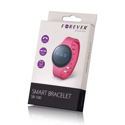 Wielofunkcyjna opaska dla aktywnych Forever Smart SB-100 różowa