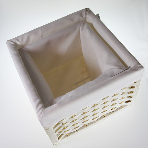 Wiklinowe koszyki dekoracyjne kwadrat  biały JD9510