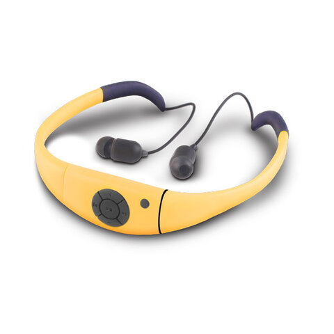 Wodoodpone słuchawki bezprzewodowe Forever z radiem i odtwarzaczem MP3 żółte